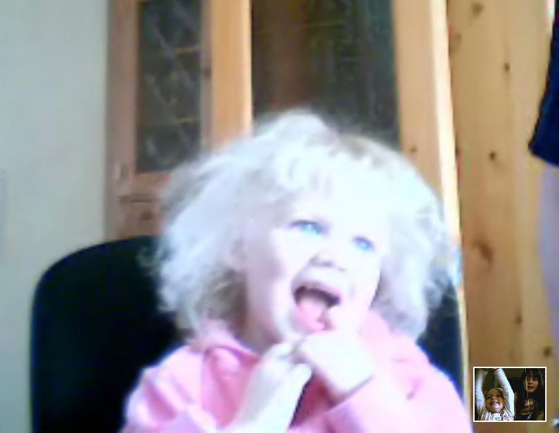 Sophie talking to her cousins