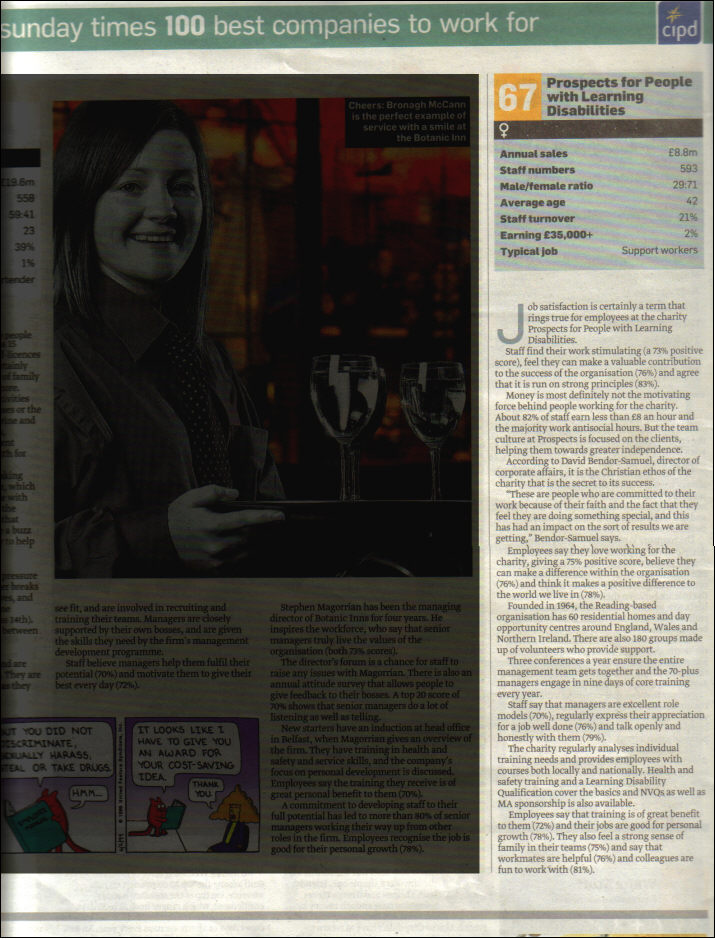 Sunday Times top 100 8/3/9